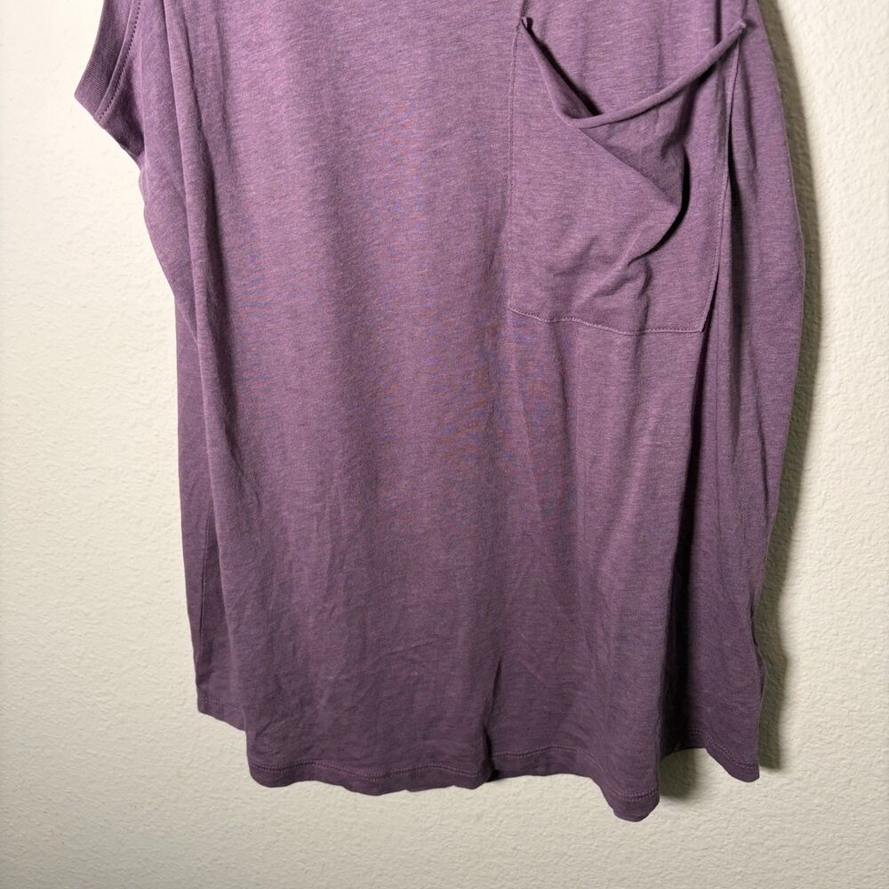 Express Tank Top Women's Small Purple Sleeveless Round Neck Pocket Shirt - Picture 4 of 9